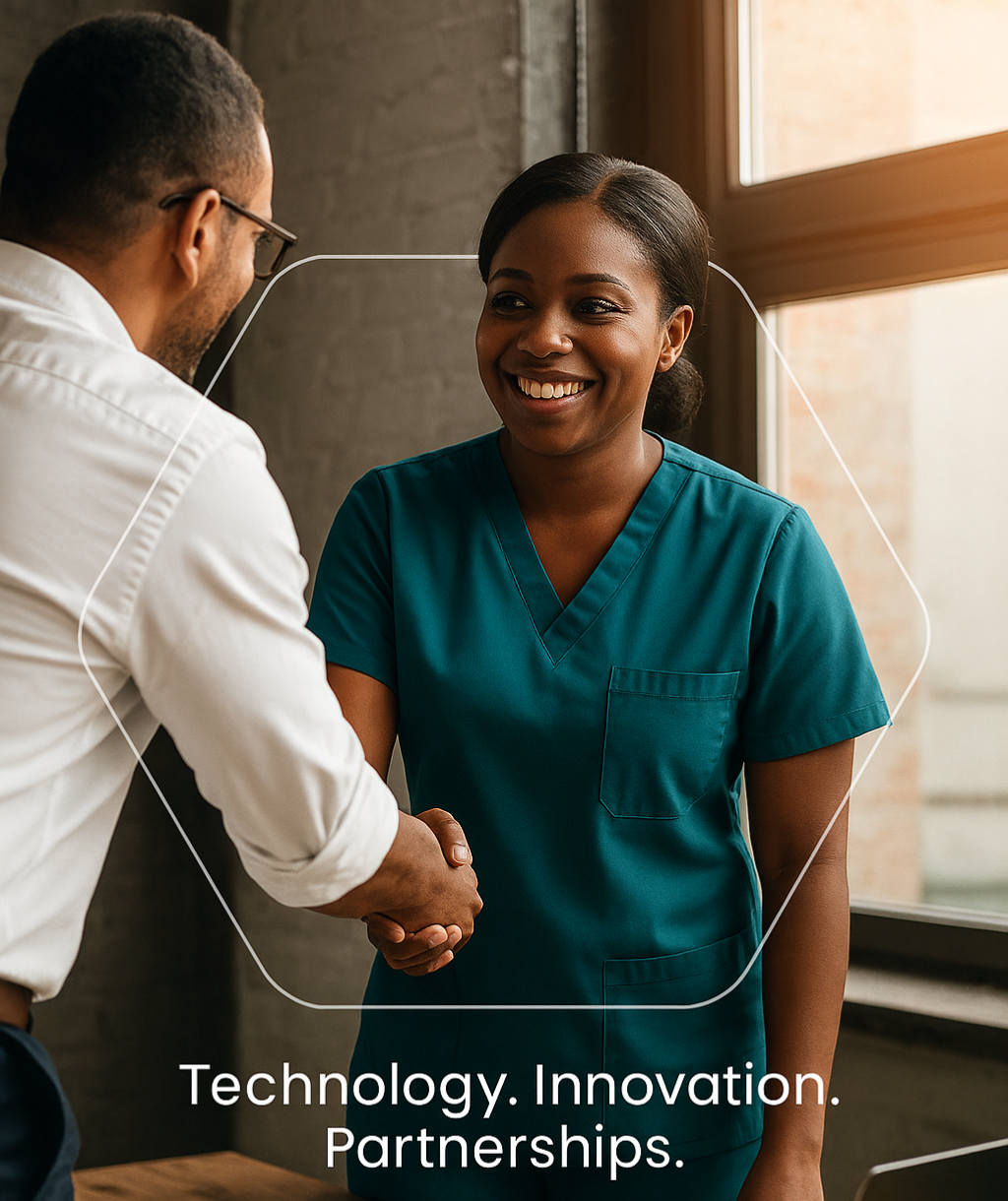 Academic Nightingale team shaking hands in partnership